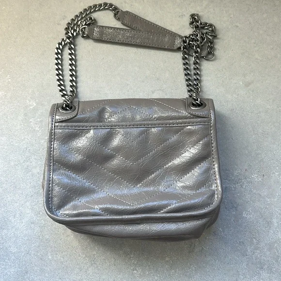 Yves Saint Laurent YSL look a like Gray Quilted Shoulder Bag - Picture 5 of 5